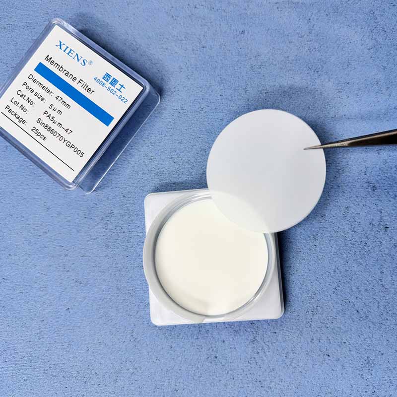 Filtro de membrana de nailon XIENS de 47 mm y 5 μm para pruebas de limpieza técnica.